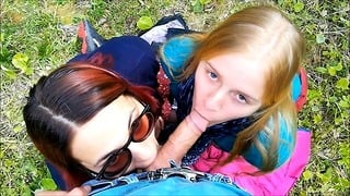 Public Threesome At A Сity Park: Stranger Joined A Blowjob