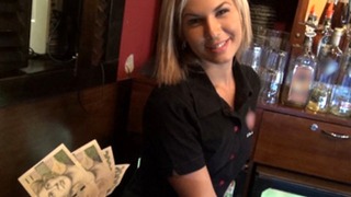 Sweet Blond Bartender Is Talked Into Having Sex At Work