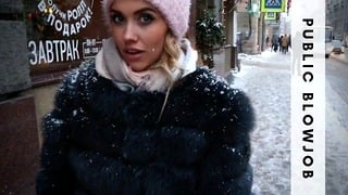 Outside Blowjob! He Semen in My Mouth in the Toilet in a Restaurant !!!