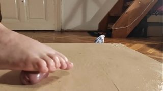 Oiled Pov Footjob With Massive Cumshot from Cute Dominatrix Pt2 Hd