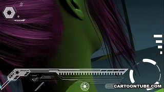 3D Alien Has Her Boobs And Pussy Fucked Wild From POV